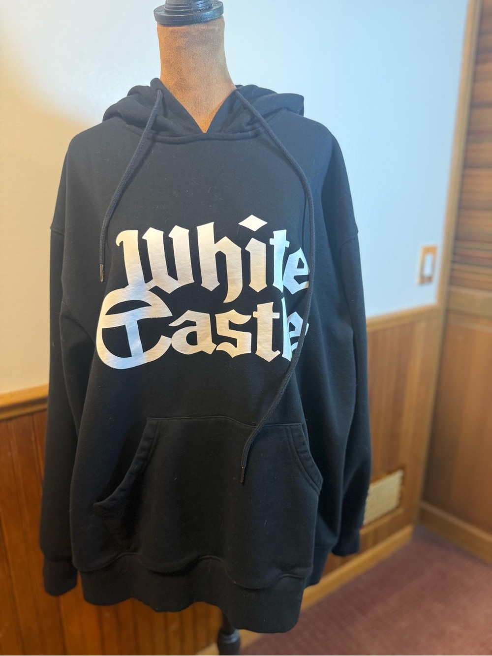 Telfar White Caste Black Graphic Hoodie - Unisex Sweater